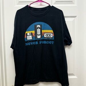 Black Graphic T-Shirt with Retro Design